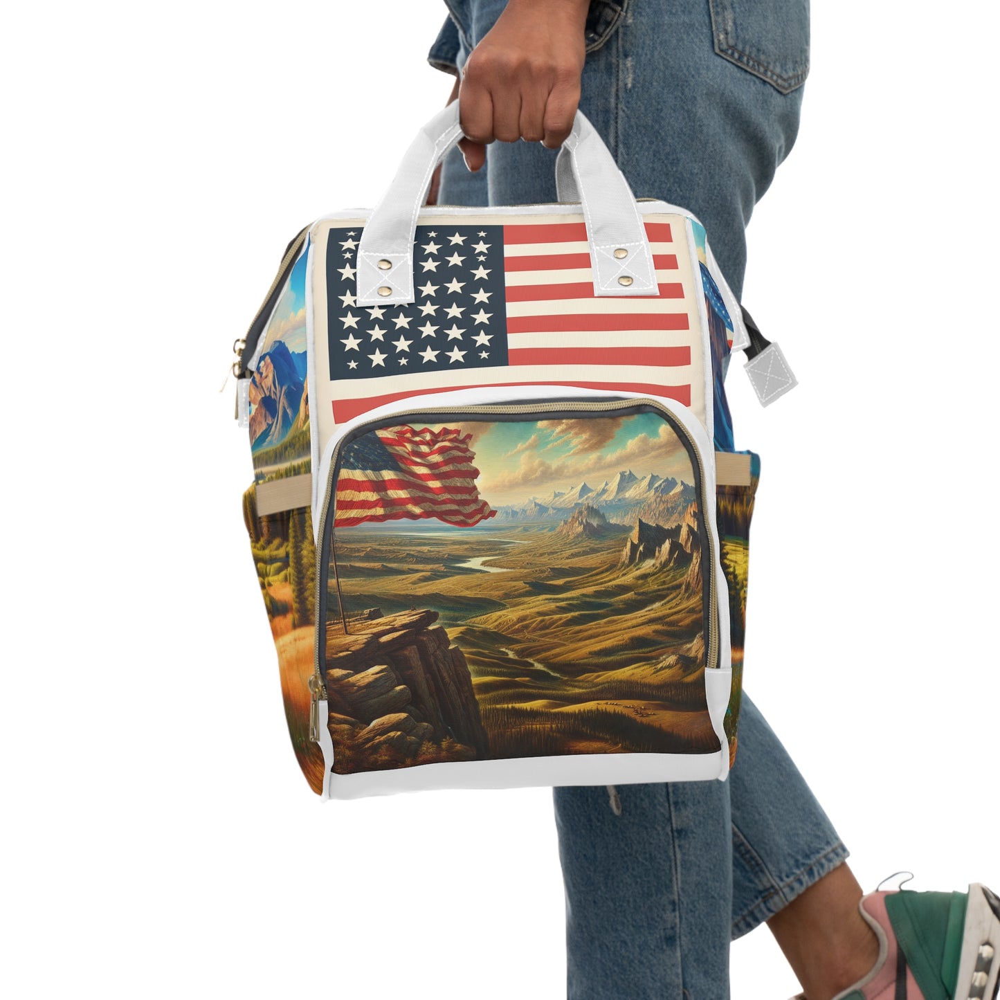 Diaper Backpack - Patriotic Multifunctional Baby Bag for Parents