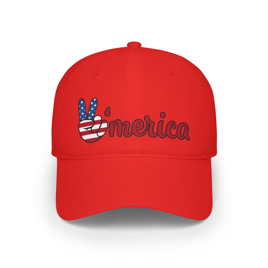 America Peace Sign Baseball Cap